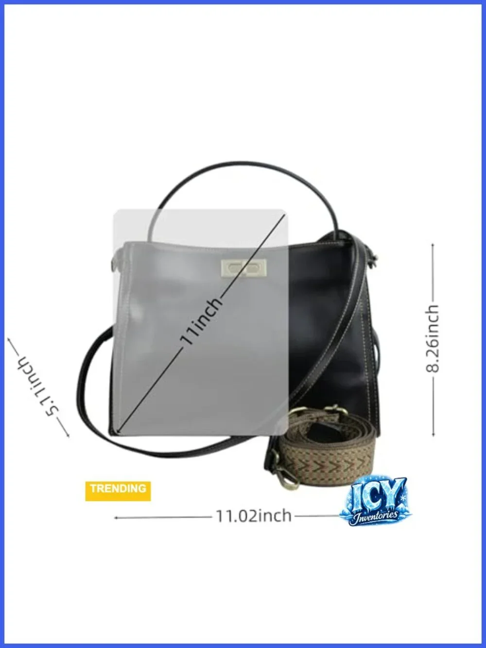 Genuine Leather Crossbody Bag Convertible Satchel with Metal Feet Work Travel